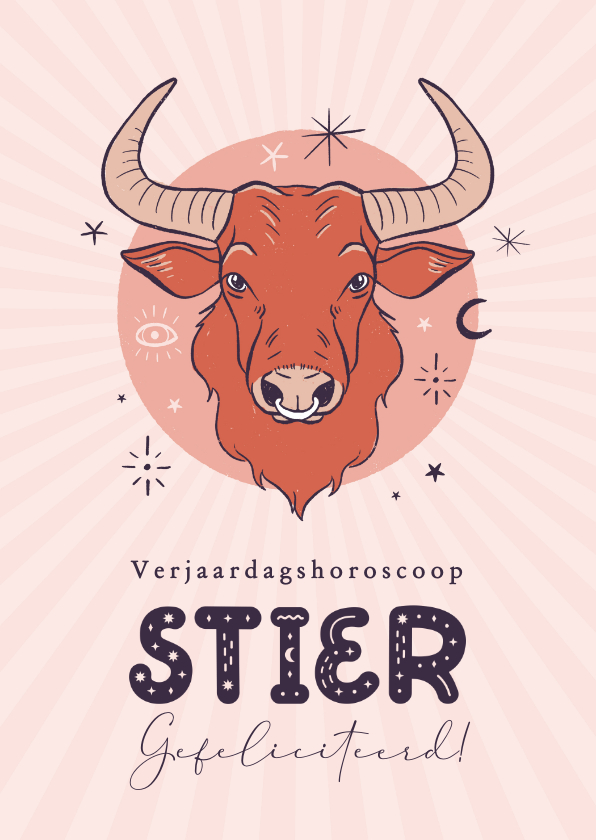 Verjaardagskaarten - Stier horoscoop verjaardagskaart spiritueel zodiac