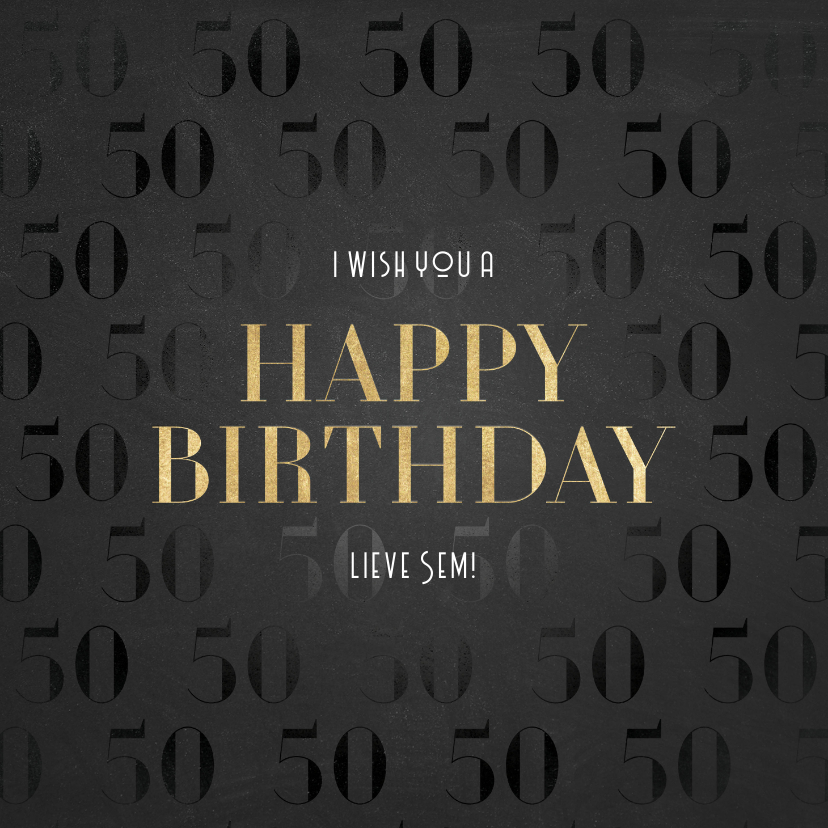 verjaardagskaart 50 jaar gouden | Kaartje2go