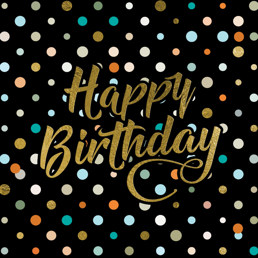 Verjaardagskaarten - Stoere felicitatiekaart zwart met confetti voor jongen 