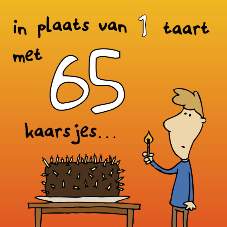 Verjaardagskaarten - Verjaardagskaart 65 Taartjes