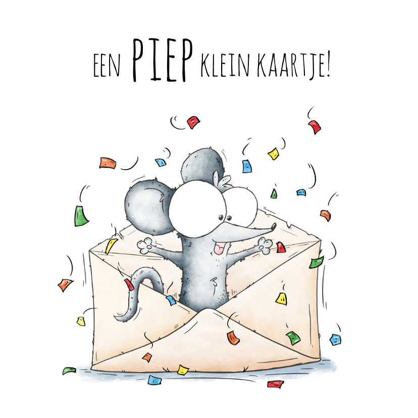 Verjaardagskaarten - Verjaardagskaart - Een piepkleine kaartje