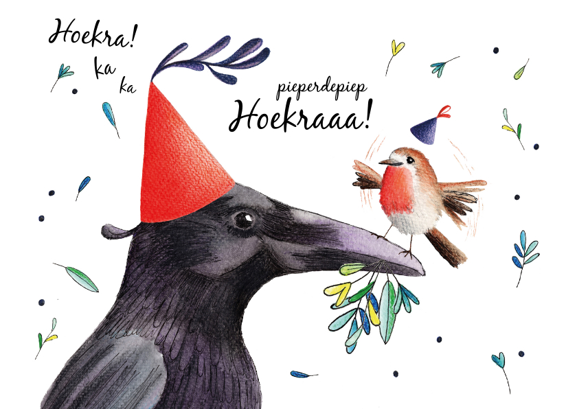 Verjaardagskaarten - Verjaardagskaart felicitatie met mooie illustratie