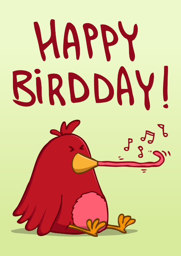 Verjaardagskaarten - Verjaardagskaart 'Happy Birdday' roltoeter