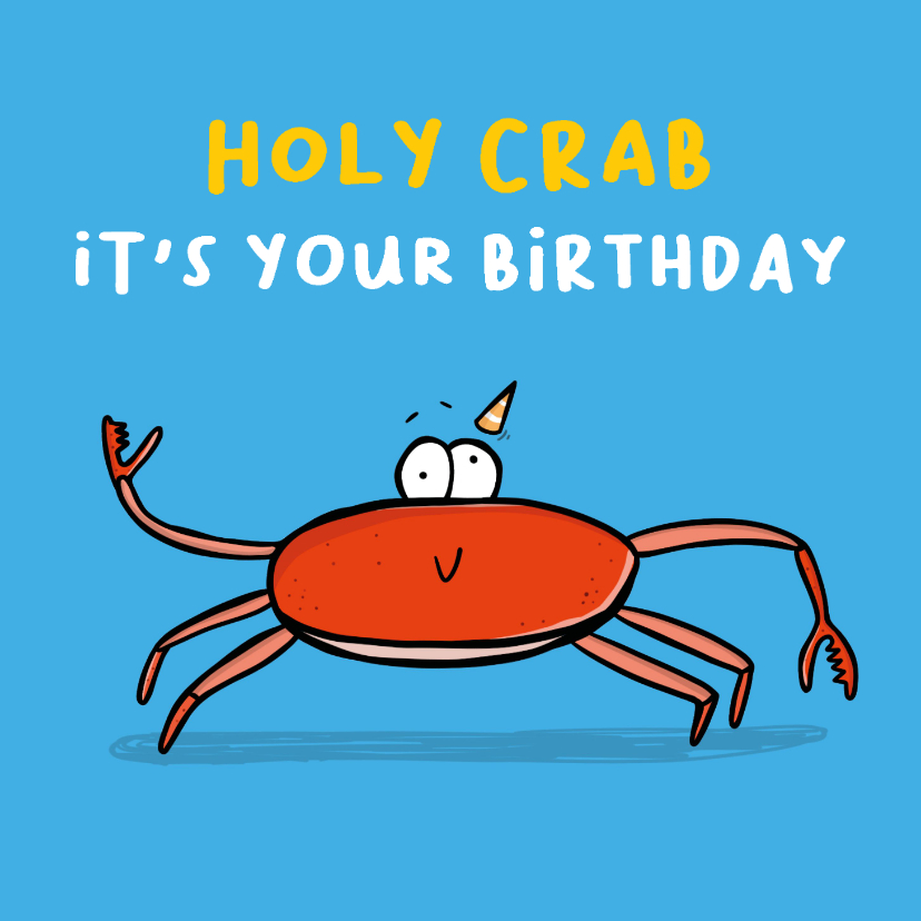 Verjaardagskaarten - Verjaardagskaart Holy Crab illustratie