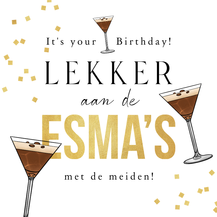 Verjaardagskaarten - Verjaardagskaart humor esma cocktail hip jongeren