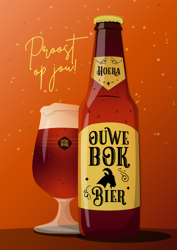 Verjaardagskaarten - Verjaardagskaart humor ouwe bok bier vintage bierlabel