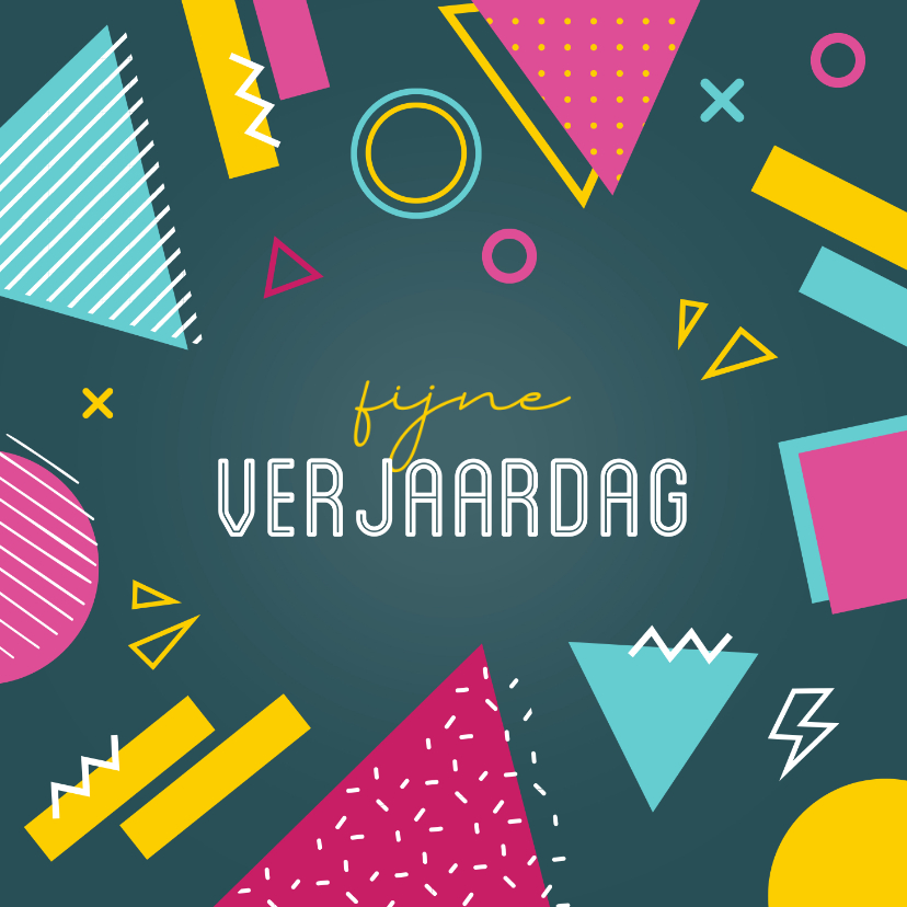 Verjaardagskaarten - Verjaardagskaart in 80's stijl