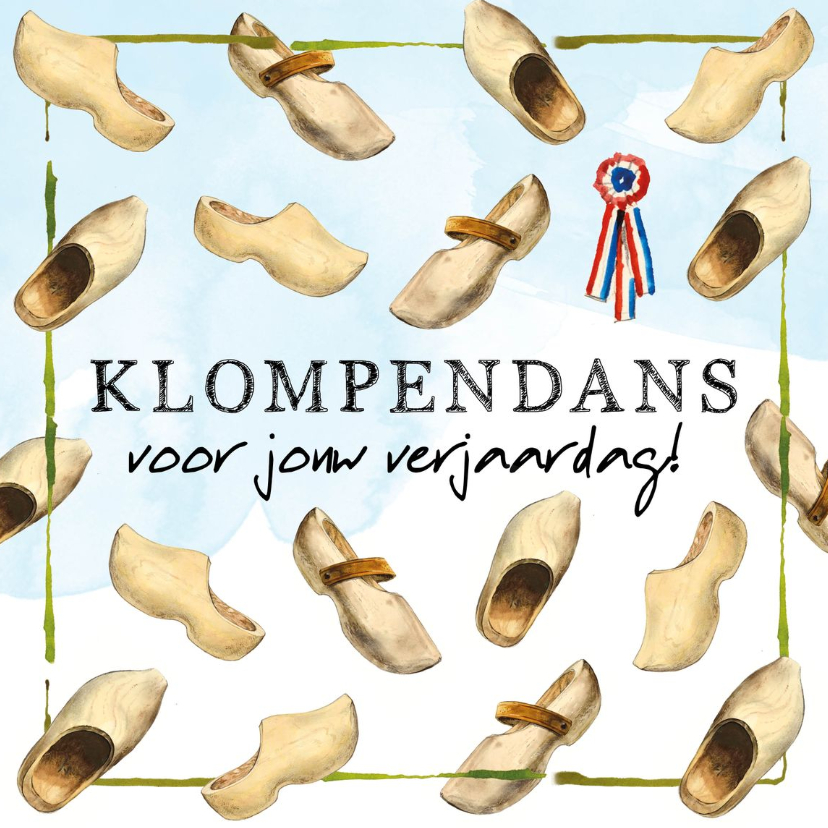 Verjaardagskaarten - Verjaardagskaart 'Klompendans'