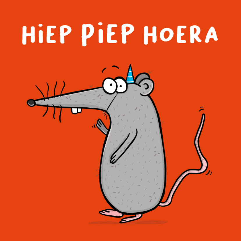 Verjaardagskaarten - Verjaardagskaart miep miep hoera!