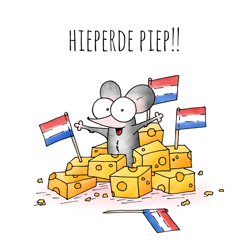 Verjaardagskaarten - Verjaardagskaart muis - Hieperde piep!