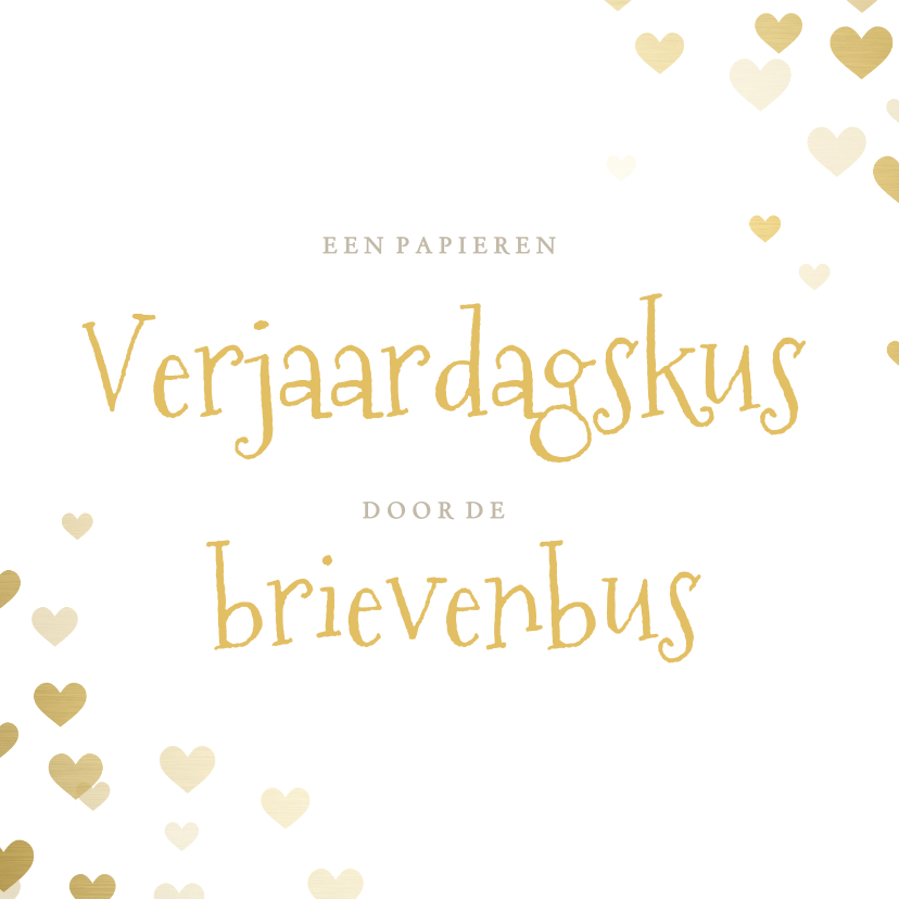 Verjaardagskaarten - Verjaardagskaart - papieren kus door de brievenbus