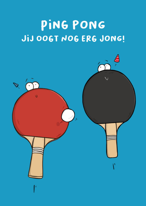 Verjaardagskaarten - Verjaardagskaart Ping Pong...