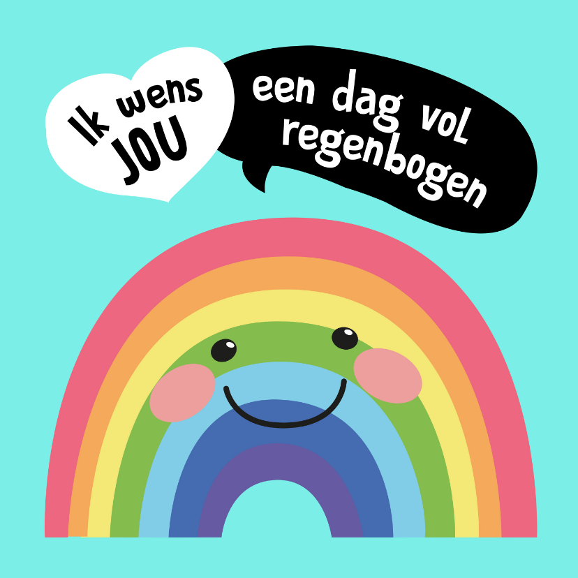 Verjaardagskaarten - Verjaardagskaart - Regenboog