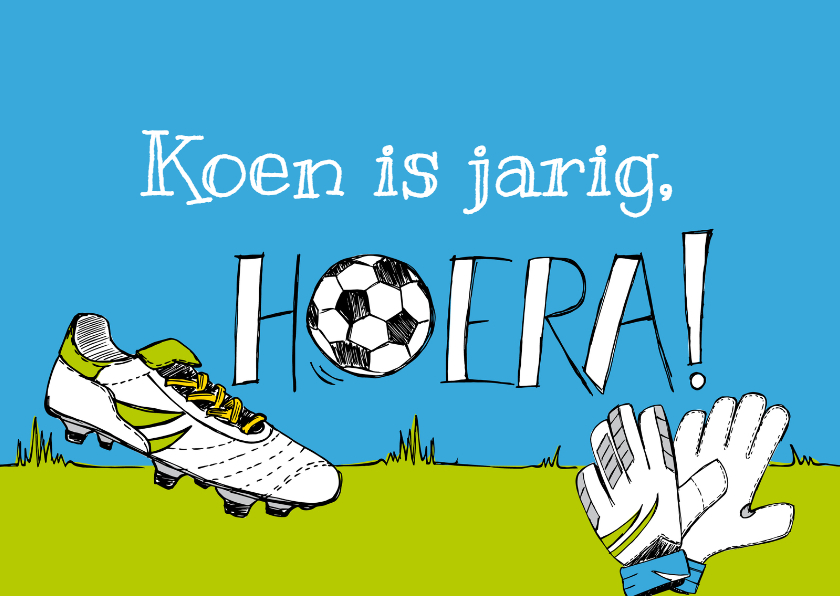 Verjaardagskaarten - Verjaardagskaart voetbalschoen