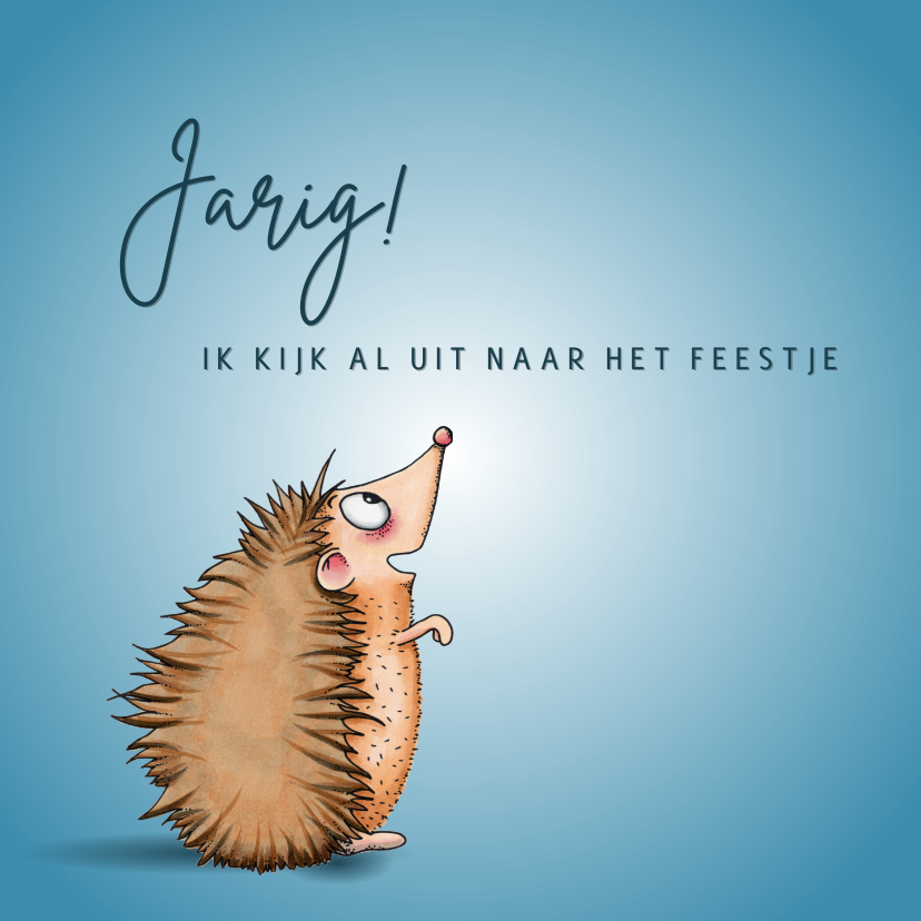 Verjaardagskaarten - Verjaardagskaarten egel die wel zin heeft in een feestje