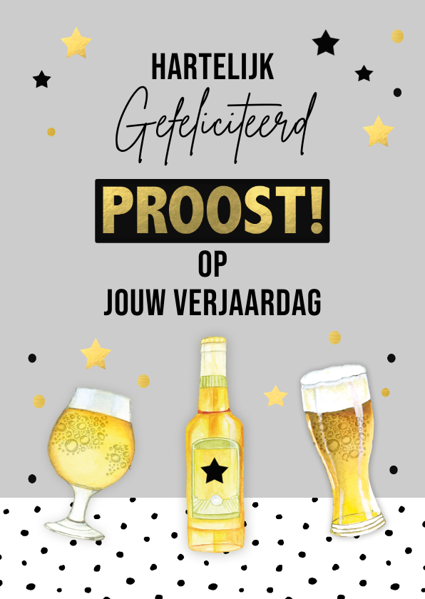 Verjaardagskaarten - Verjaardagskaartje met biertjes