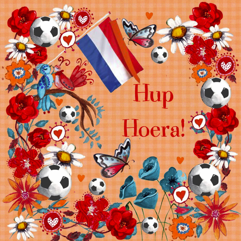 Verjaardagskaarten - Voetbal Verjaardag Oranje Cartita Design