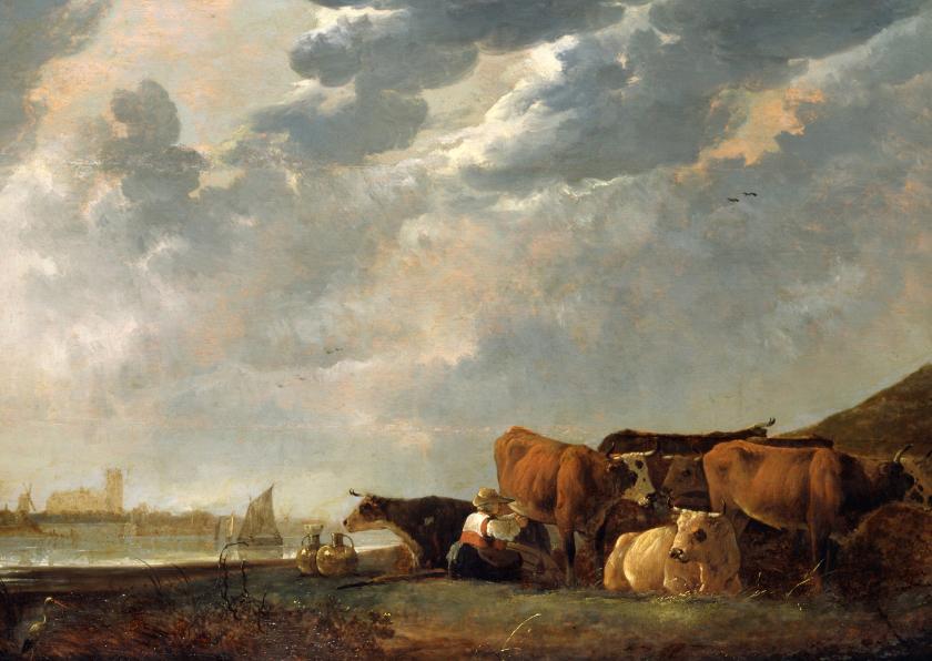 Wenskaarten - Albert Cuyp. Vee bij de Maas