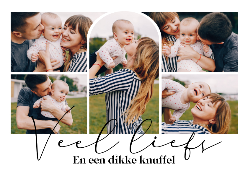 Wenskaarten - Fotokaart veel liefs dikke knuffel fotocollage