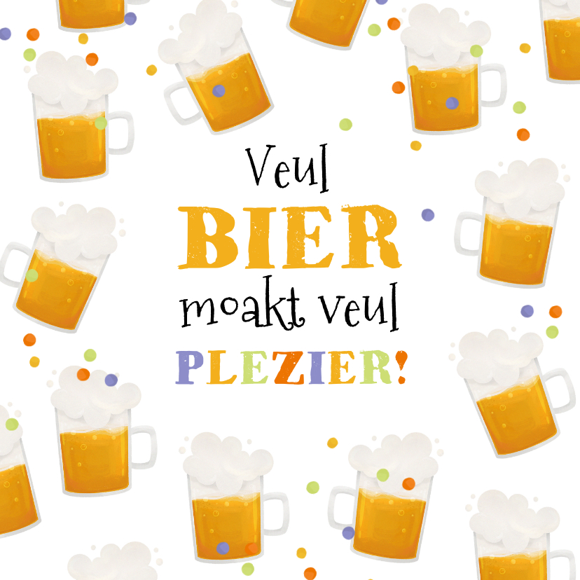 Wenskaarten - Grappige carnavalskaart bier confetti humor