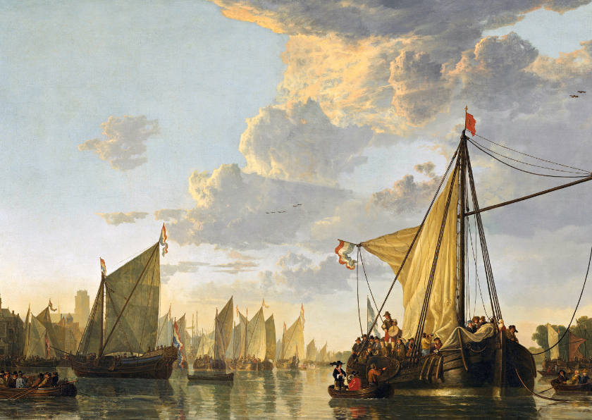 Wenskaarten - Kunstkaart van Aelbert Cuyp 'Schepen op de Maas'