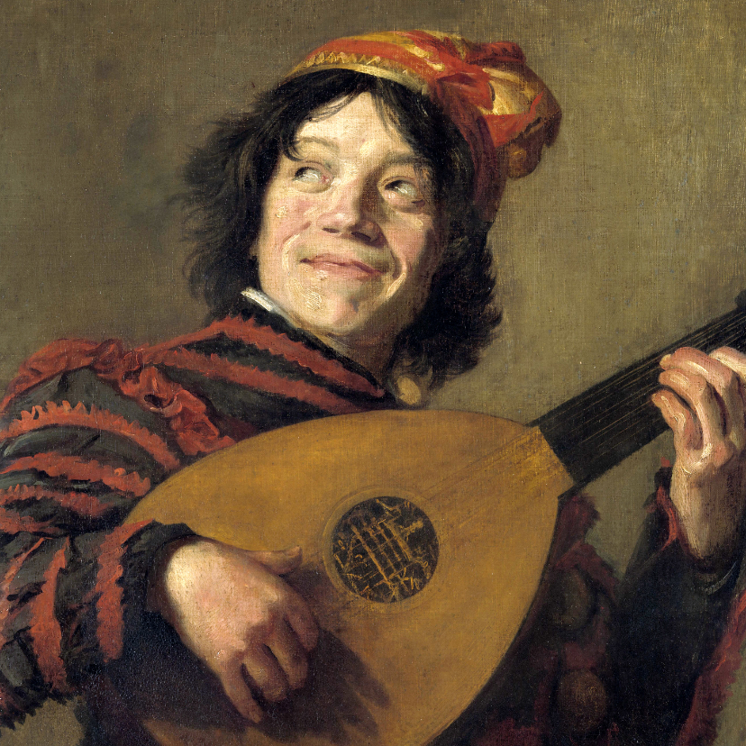 Wenskaarten - Kunstkaart van Frans Hals. De luitspeler