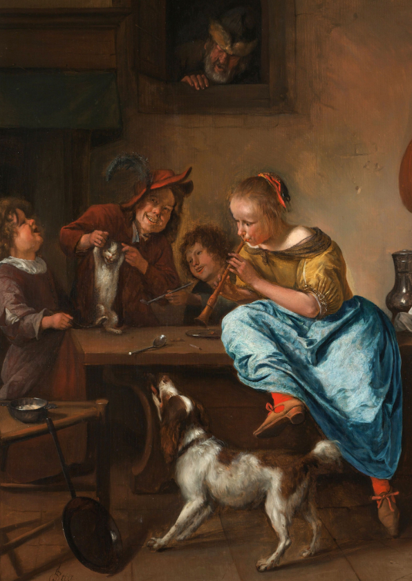 Wenskaarten - Kunstkaart van Jan Steen. De dansles