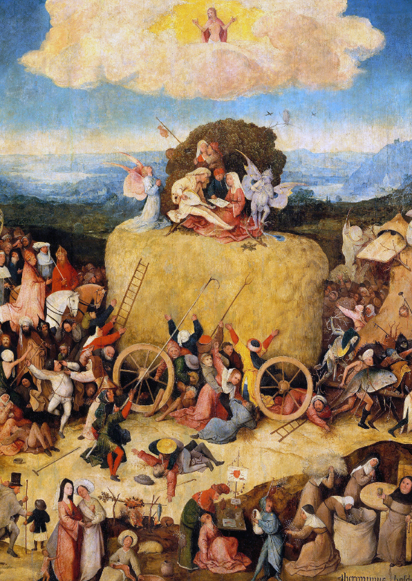 Wenskaarten - Kunstkaart van Jeroen Bosch. De Hooiwagen