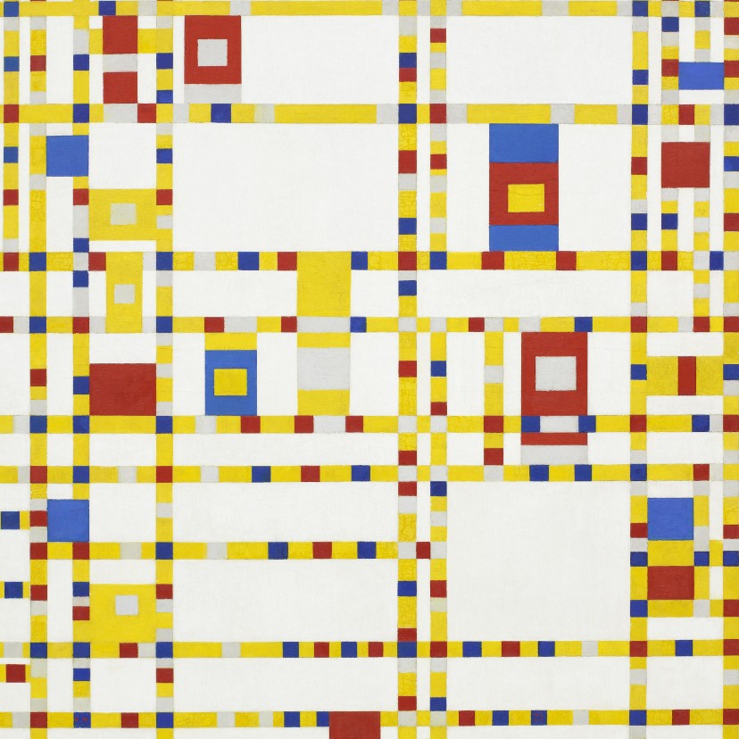 Wenskaarten - Kunstkaart van Piet Mondriaan. Broadway Boogie Woogie