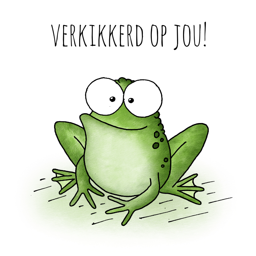 Wenskaarten - Liefde kaart kikker - Verkikkerd op jou!