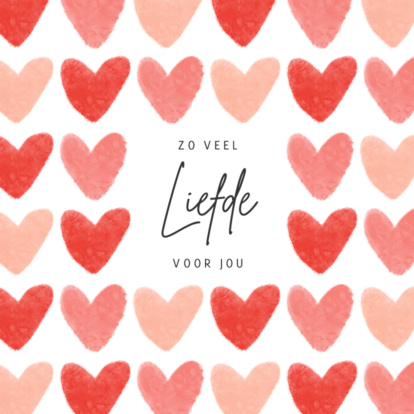 Wenskaarten - Liefdekaart liefde hartjes fijne valentijn roze rood