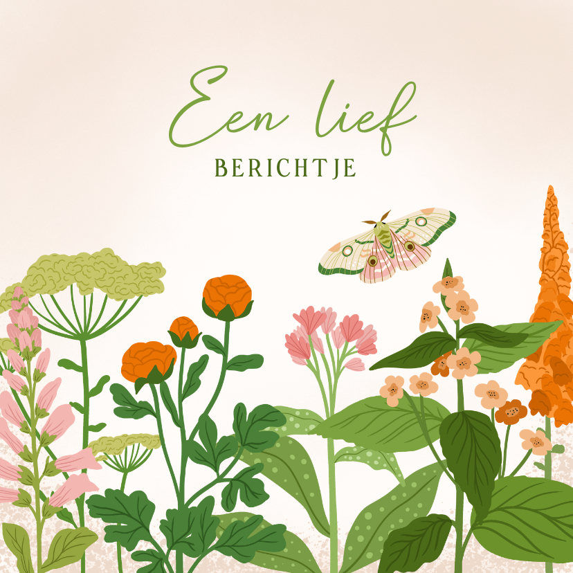 Wenskaarten - Stijlvolle bloemen wenskaart een lief berichtje