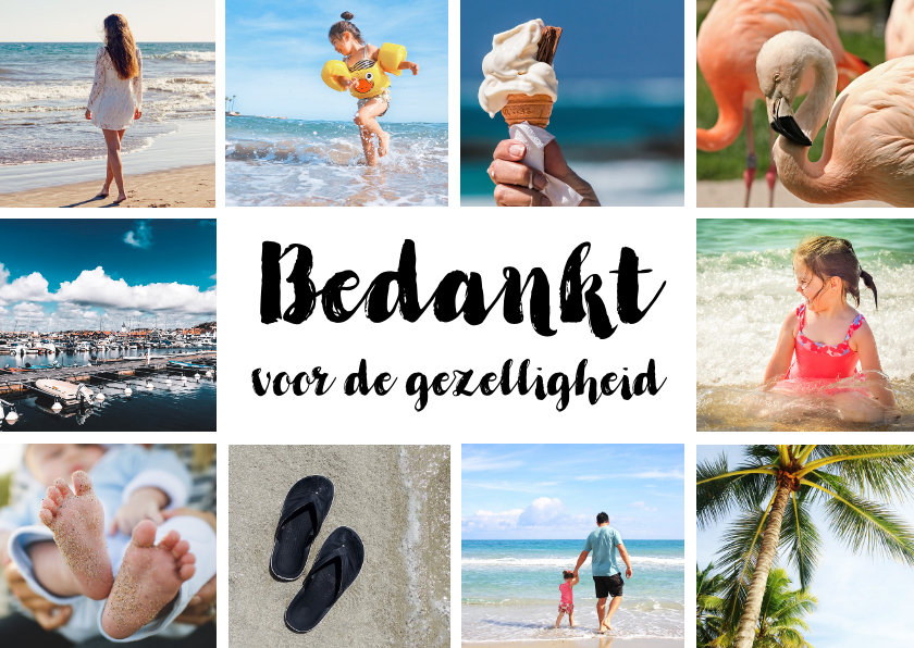 Wenskaarten - Wenskaart collage liggend met 10 foto's en groet