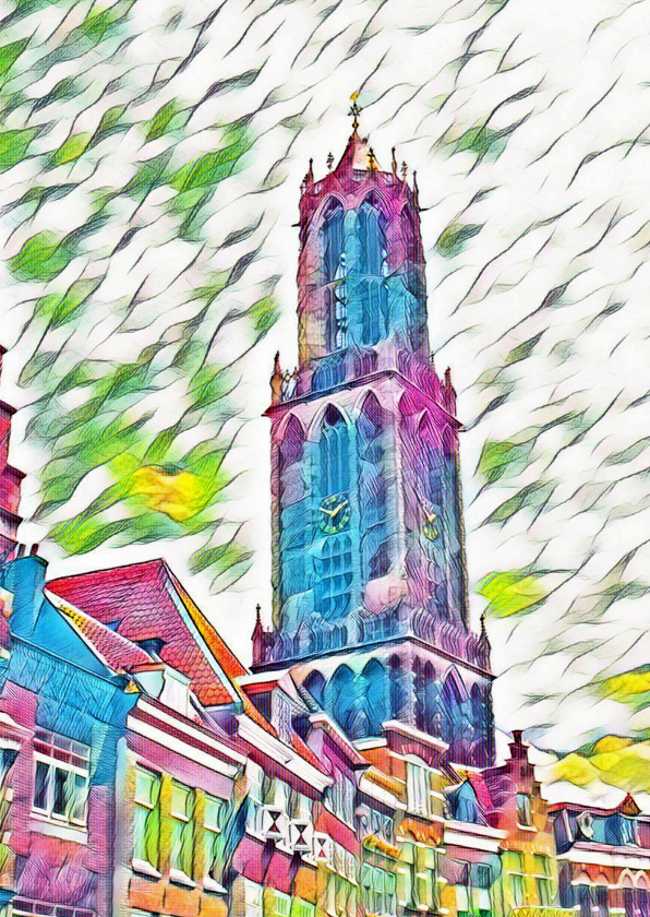 Wenskaarten - Wenskaart Dom Utrecht in kleur