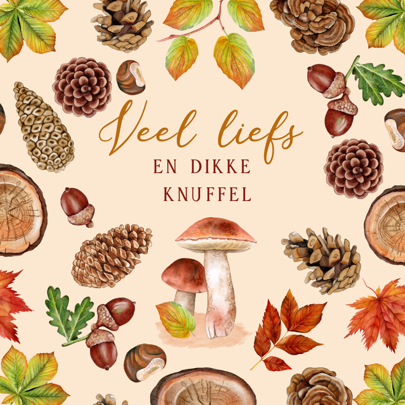 Wenskaarten - Wenskaart herfst illustraties