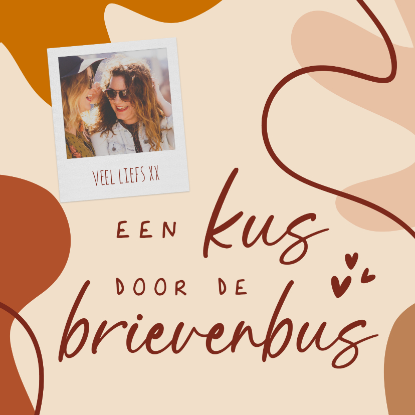 Wenskaarten - Wenskaart - kus door de brievenbus