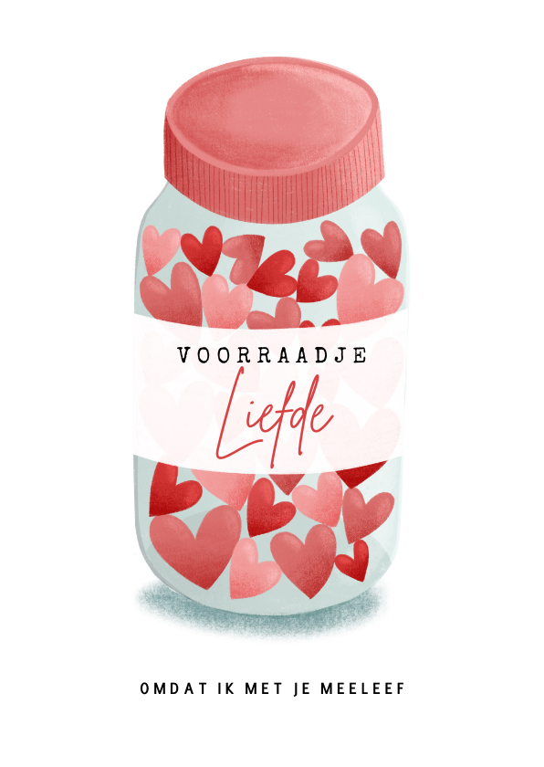 Wenskaarten - Wenskaart pot met voorraadje liefde