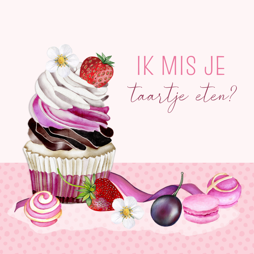 Wenskaarten - Wenskaart standaard cupcakes