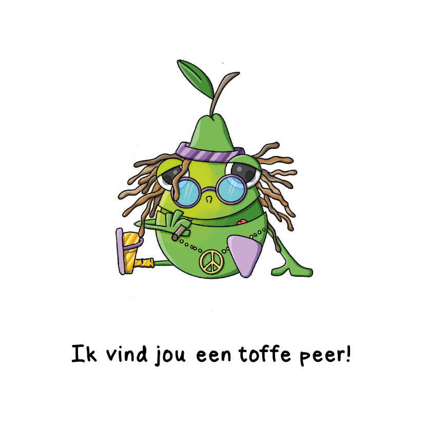 Wenskaarten - Zomaar ik vind jou een toffe peer kaart