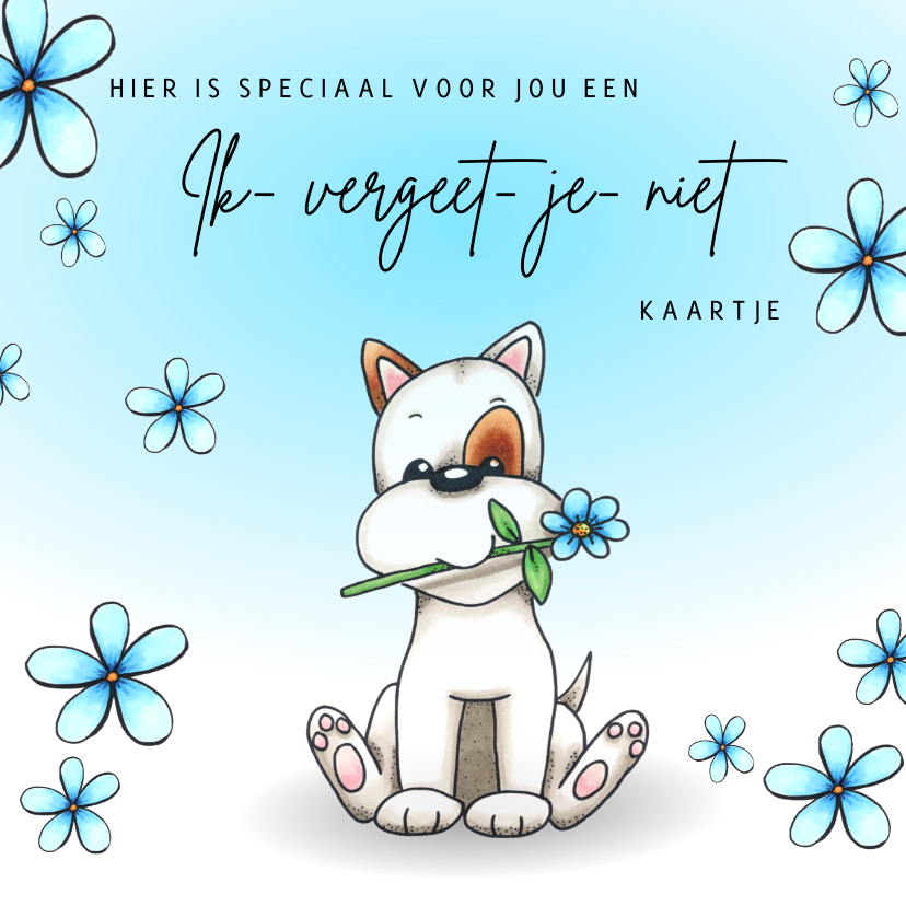 Wenskaarten - Zomaar kaart ik vergeet je niet kaartje met hond