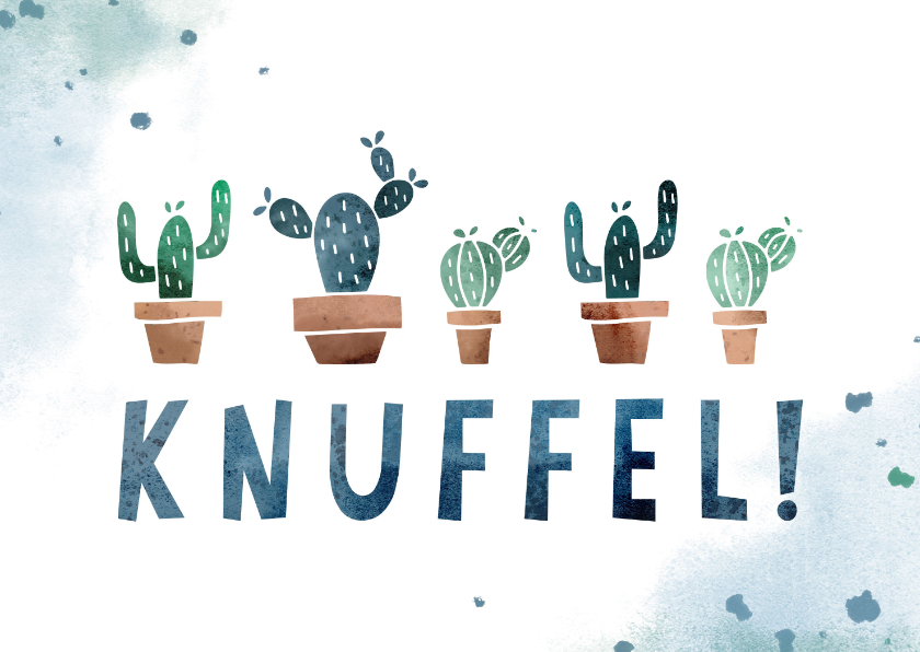 Wenskaarten - Zomaar kaart knuffel met cactussen