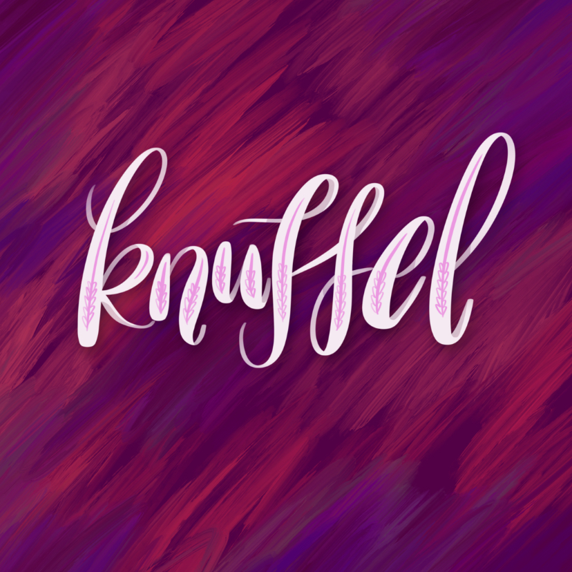 Wenskaarten - Zomaarkaart knuffel handlettering