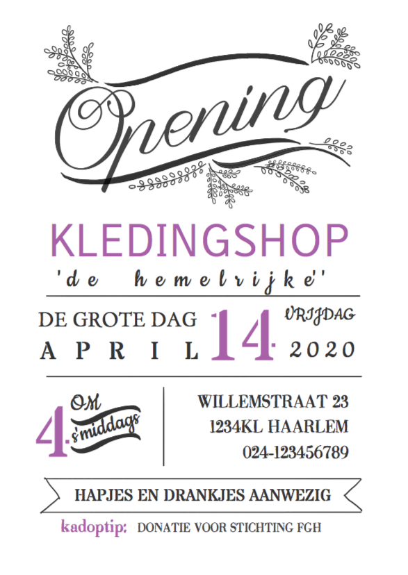 Uitgelezene Uitnodiging opening lettering av | Kaartje2go PV-14