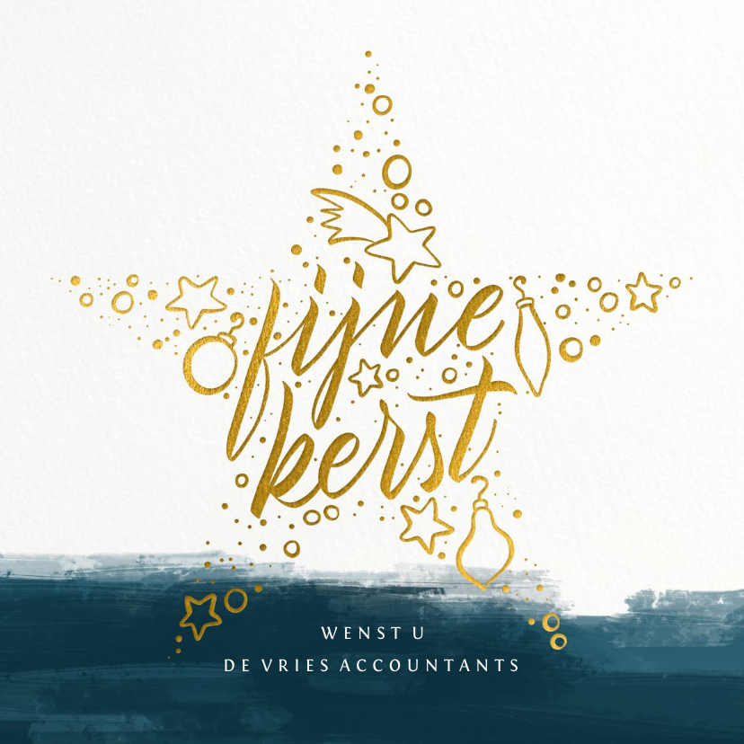 Zakelijke kerstkaarten - Business kerstkaart fijne kerst handlettering