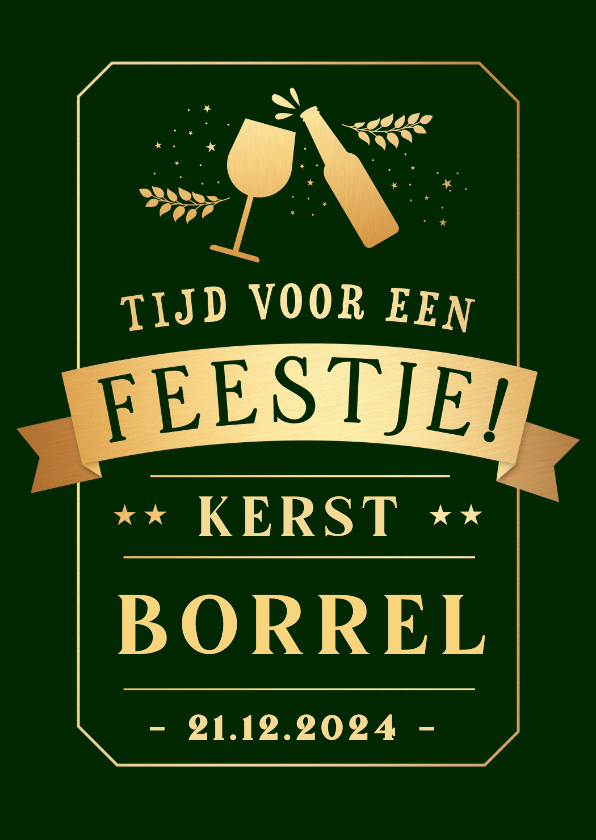 Zakelijke kerstkaarten - Hippe uitnodiging zakelijke kerstborrel in krijtbord stijl