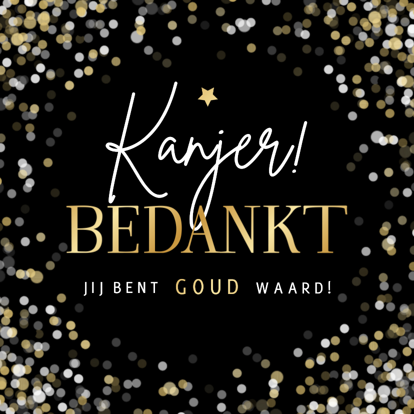 Zakelijke kerstkaarten - Kerst nieuwjaar bedankt zakelijk kanjer goud waard