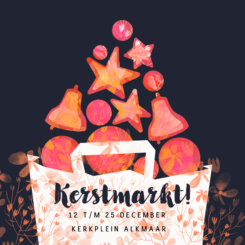 Zakelijke kerstkaarten - Kerst uitnodiging kerstmarkt