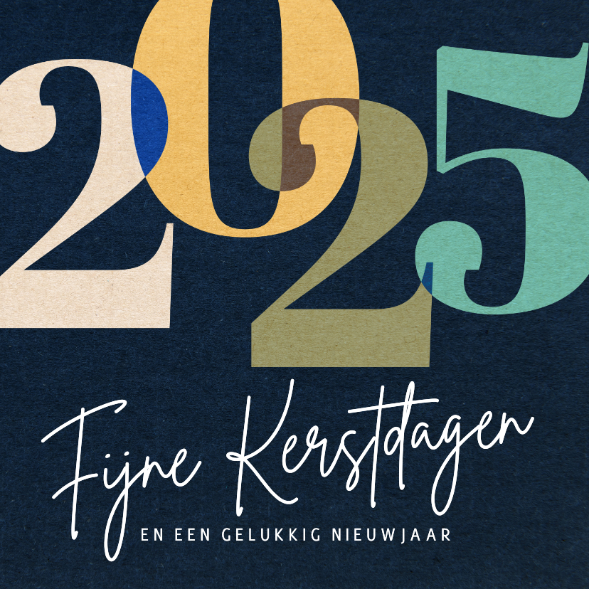 Zakelijke kerstkaarten - Retro kerstkaart zakelijk 2025 blauw