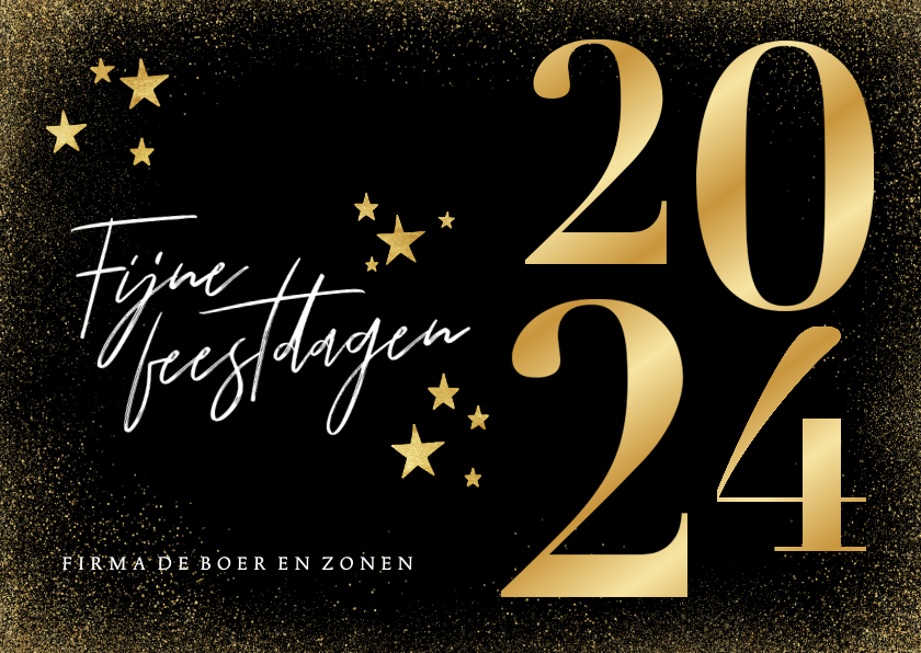 Stijlvolle Kerstkaart Met Goudenfolie 2024 En | Kaartje2go