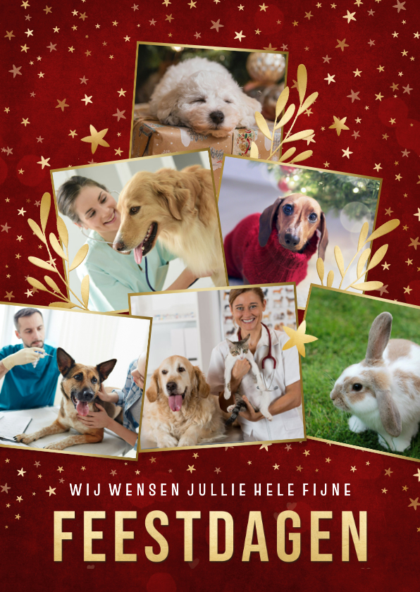 Zakelijke kerstkaarten - Stijlvolle zakelijke kerstkaart met fotocollage kerstboom